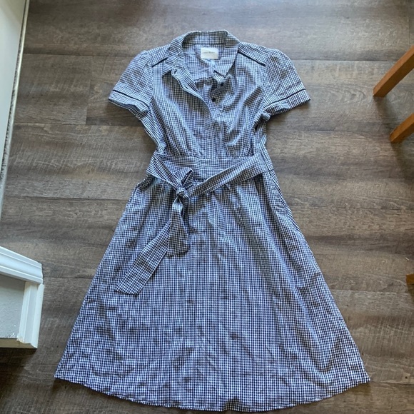 COURT & ROWE Gingham‎ Midi Dress Short Sleeves Black and White Picnic Check - Picture 7 of 14